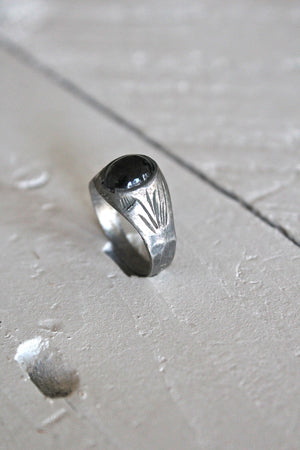 Onyx Engraved Ring