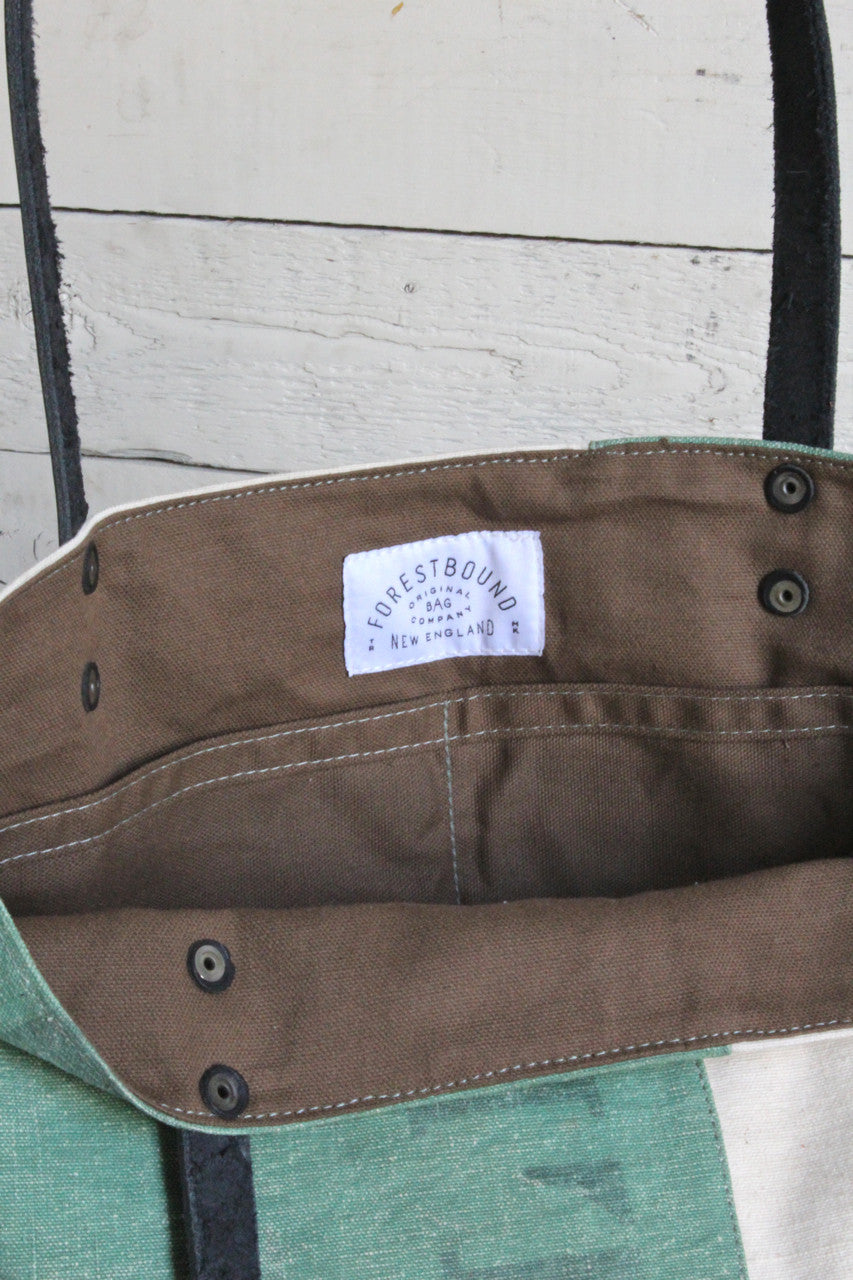 WWII era Pieced Canvas Tote Bag