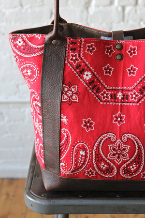 1950's era Red Bandana Carryall