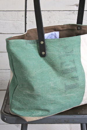 WWII era Pieced Canvas Tote Bag