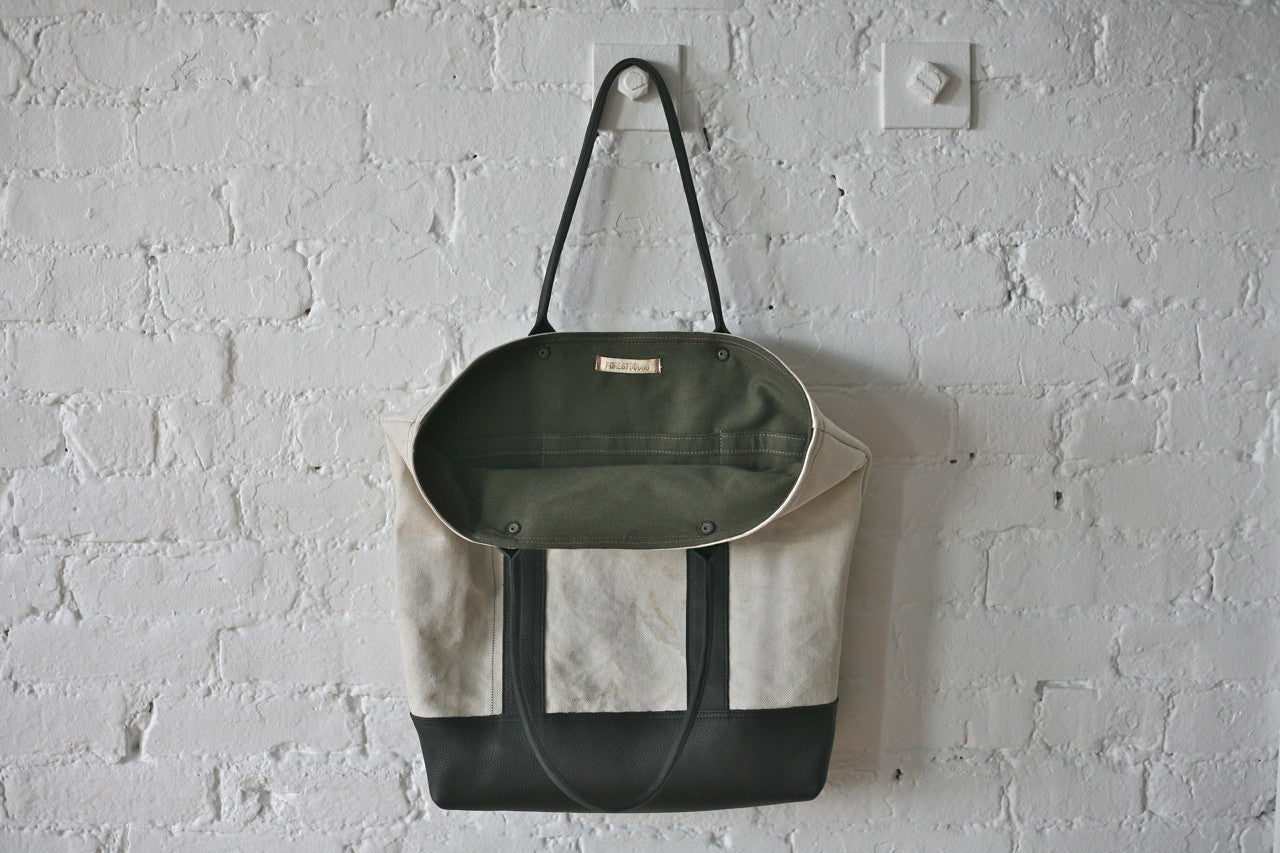WWII era Canvas & Leather Carryall