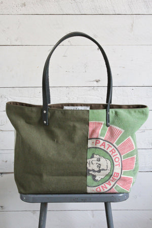 1940's era Pieced Canvas Tote Bag