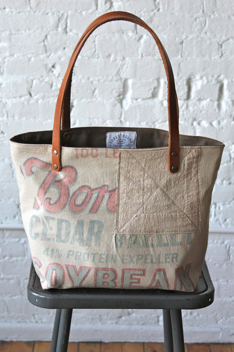 1940's era Feedsack Tote Bag