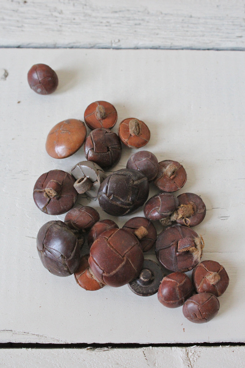 Lot of Antique Leather Buttons
