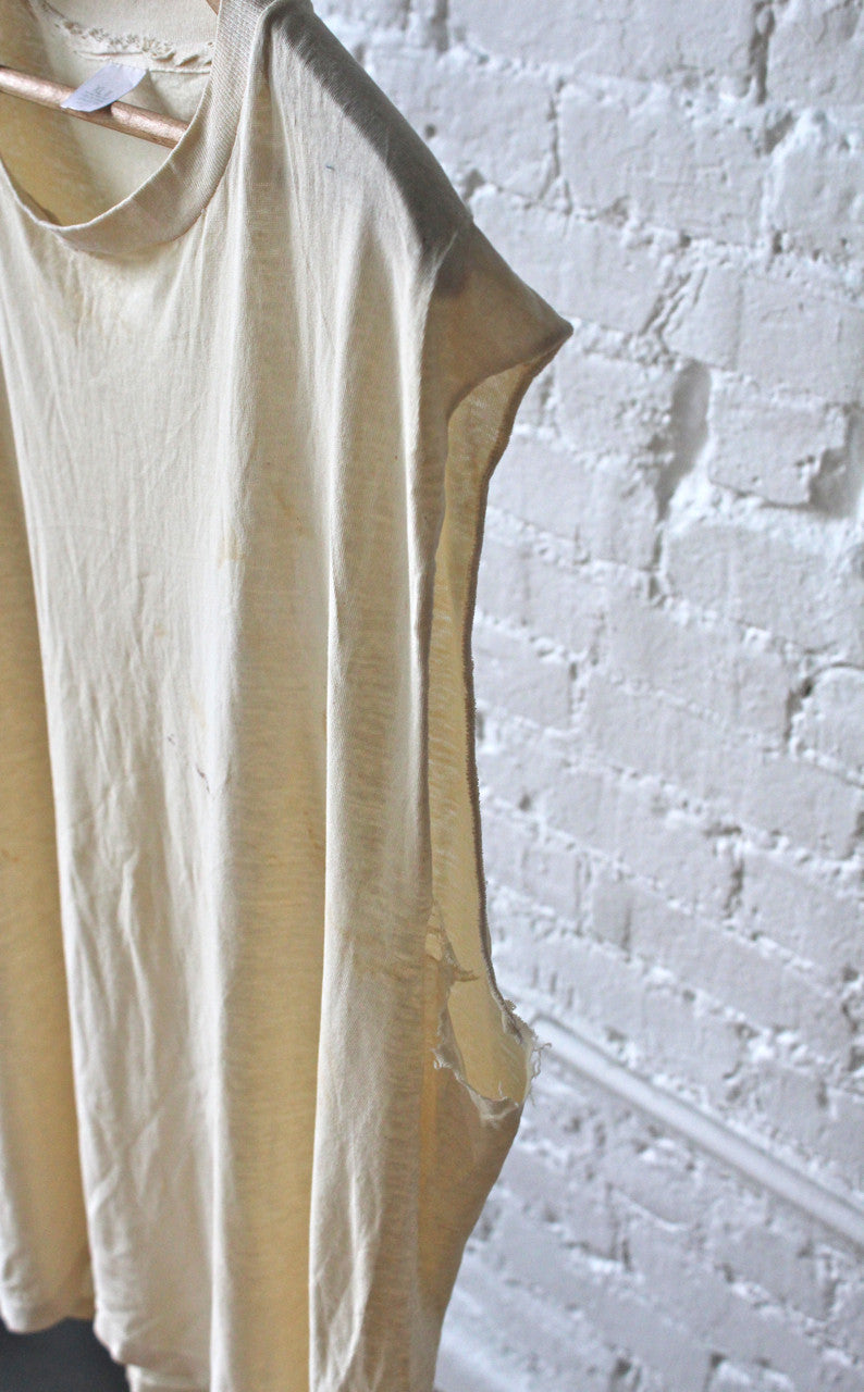 White Sleeveless T-Shirt