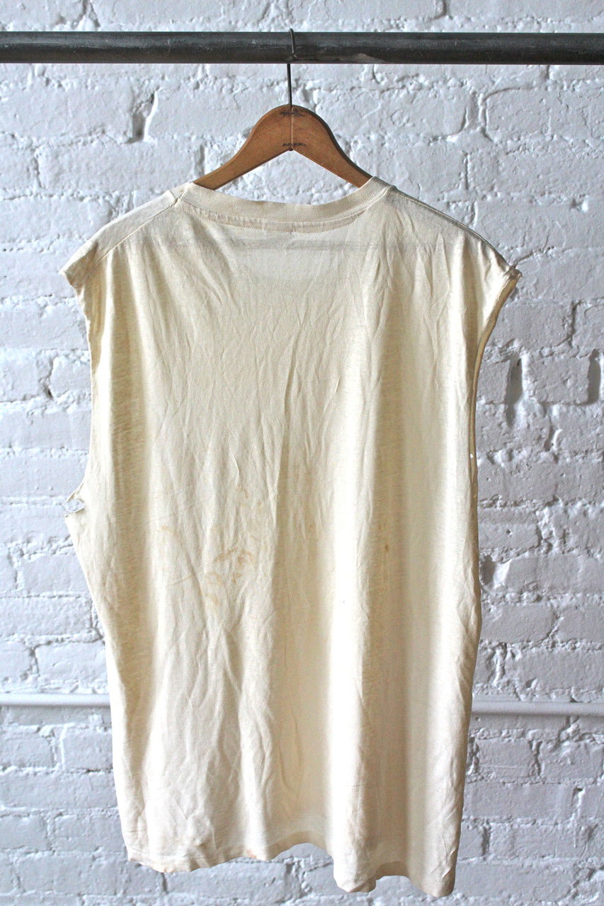 White Sleeveless T-Shirt