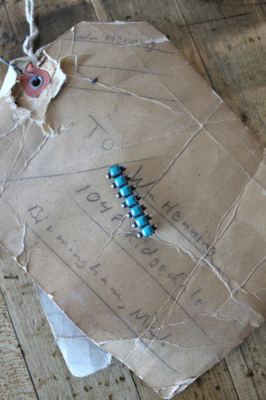 Turquoise and Sterling Pin