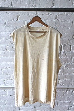 White Sleeveless T-Shirt