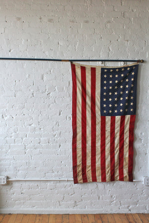 48 Star American Flag with 6ft Wooden Pole