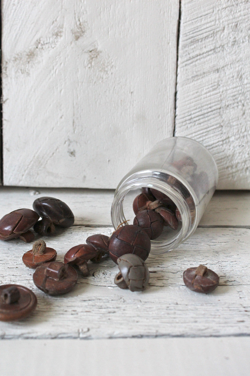 Lot of Antique Leather Buttons