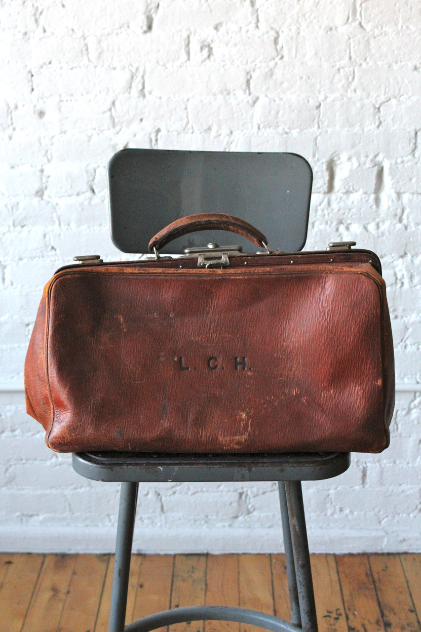 Monogrammed Leather Suitcase