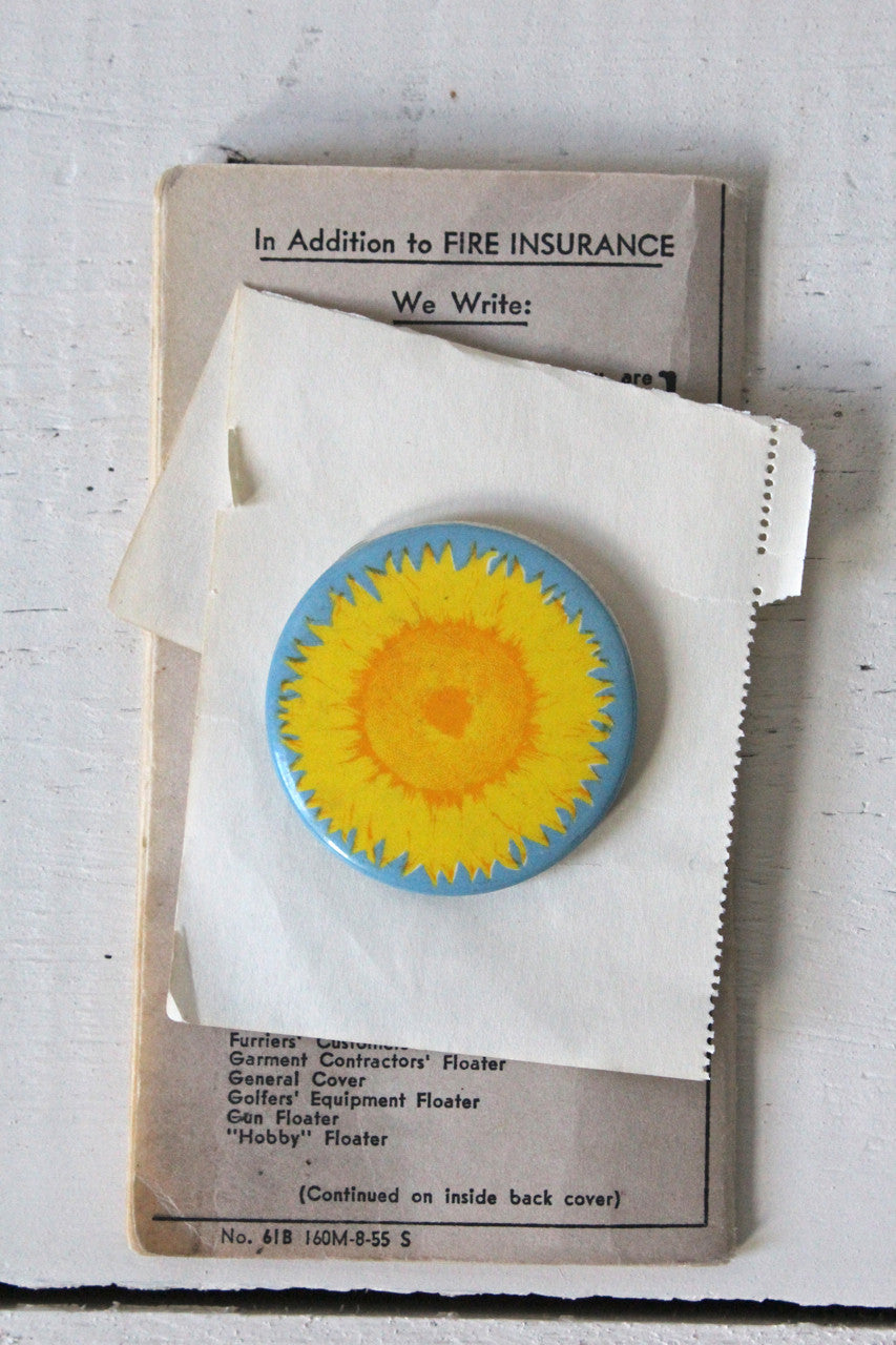 1970's Sunflower Button