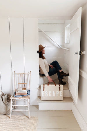 LIMITED EDITION - Forestbound ESCAPE Canvas Utility Bag, White on White